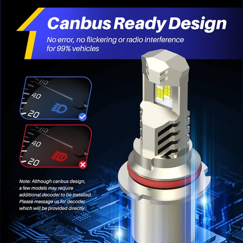 2pcs 9007 HB5 Headlight LED Super Bright Bulbs Kit HIGH/LOW Beam 6500K White - Picture 7 of 13
