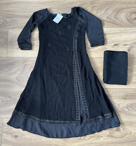 2 pcs Muslim Girls Prayer Long Dress Burka Hijab Islamic Kids Abaya 4-5 Years