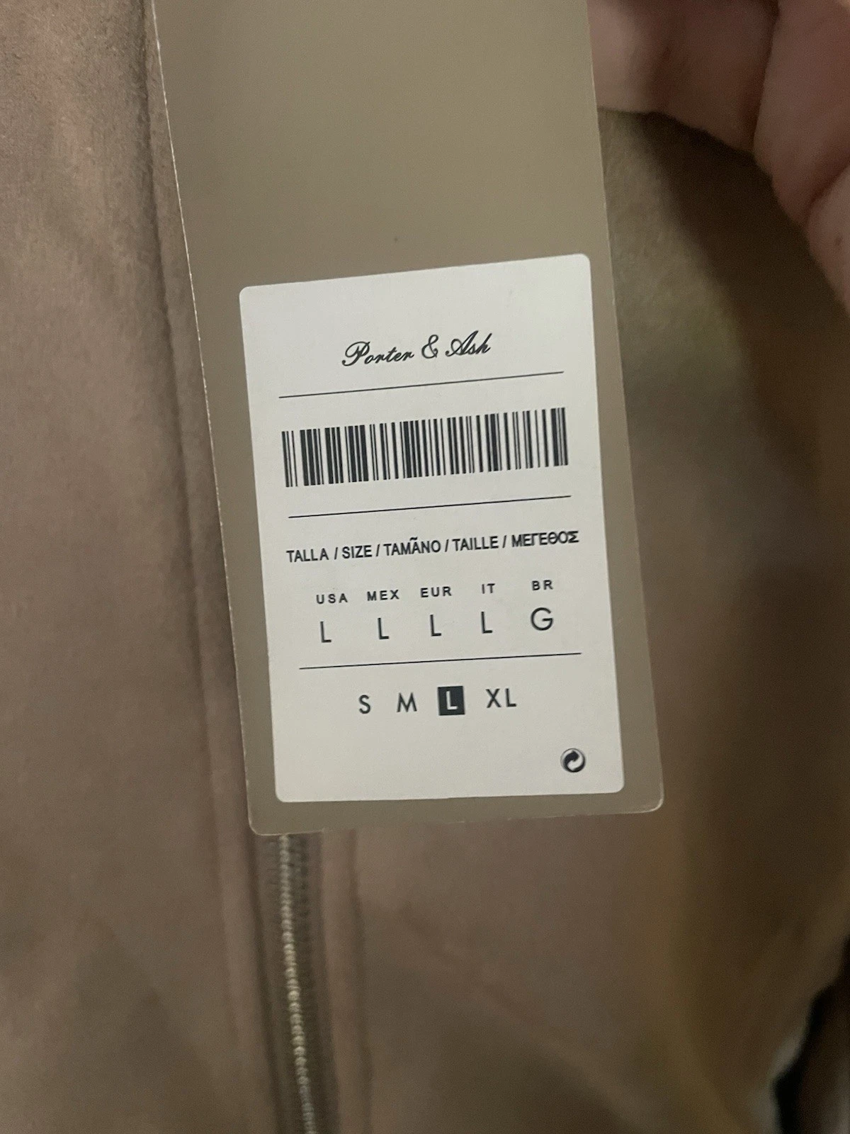 Porter & Ash Man's Bomber Jacket Size L NWT - product detail image 2