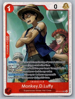 Monkey.D.Luffy OP14-013 Super Rare The Azure Sea's Seven One Piece Foil NM