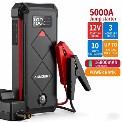 Portable 16000Mah 5000A Car Jump Starter Battery Booster Power Bank Jumper Box