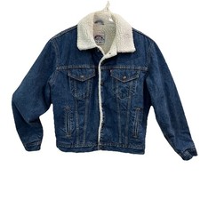 Vtg Levi  s Sherpa Lined Denim Trucker Jacket 80s Made In USA 40L Cowboy Western