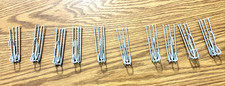 10 Vintage 4 Prong Pinch Pleat Drapery Curtain Metal Hooks Locking 3” Lot Silver