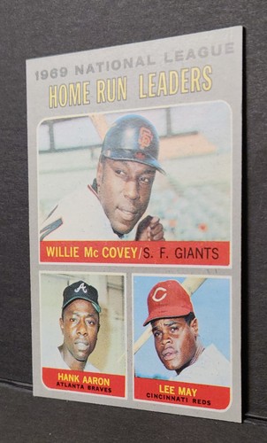 1970 Topps #65 Hank Aaron Willie McCovey Lee Mai 1969 NL Home Run Leaders NM - Bild 7 von 12