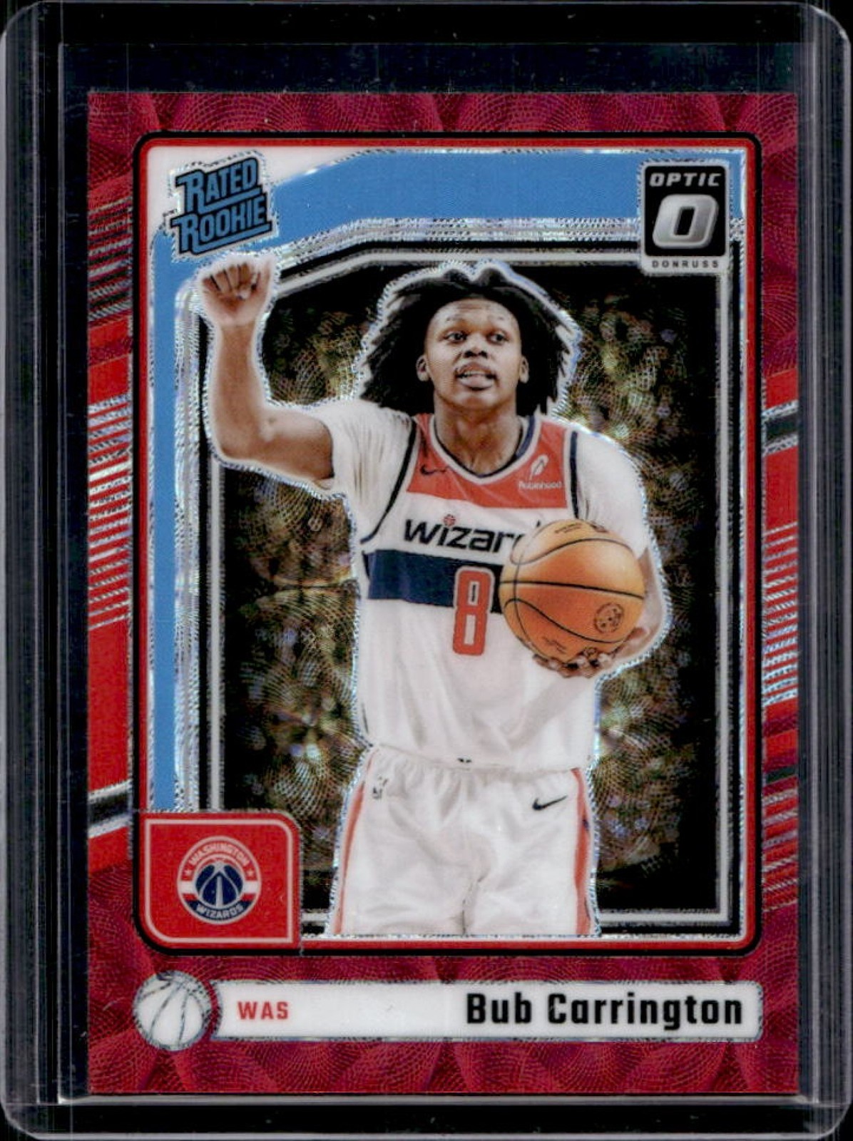 2024-25 Donruss Optic Bub Carrington Red International Prizm Rated Rookie #273