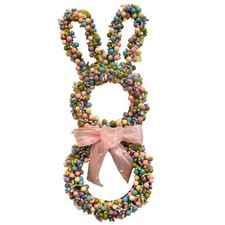 18 Inch Easter Bunny Berries Wreath for Front Door, Spring Easter Twig Bunny ...