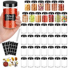Plastic Jars with Lids 6OZ 42PCS Small Empty Slime Cosmetics Containers Clear...