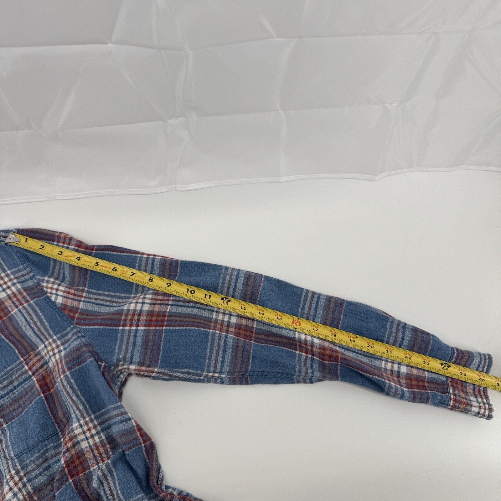 Marine Layer Blue Red Button Down Multi Plaid Lon… - image 9