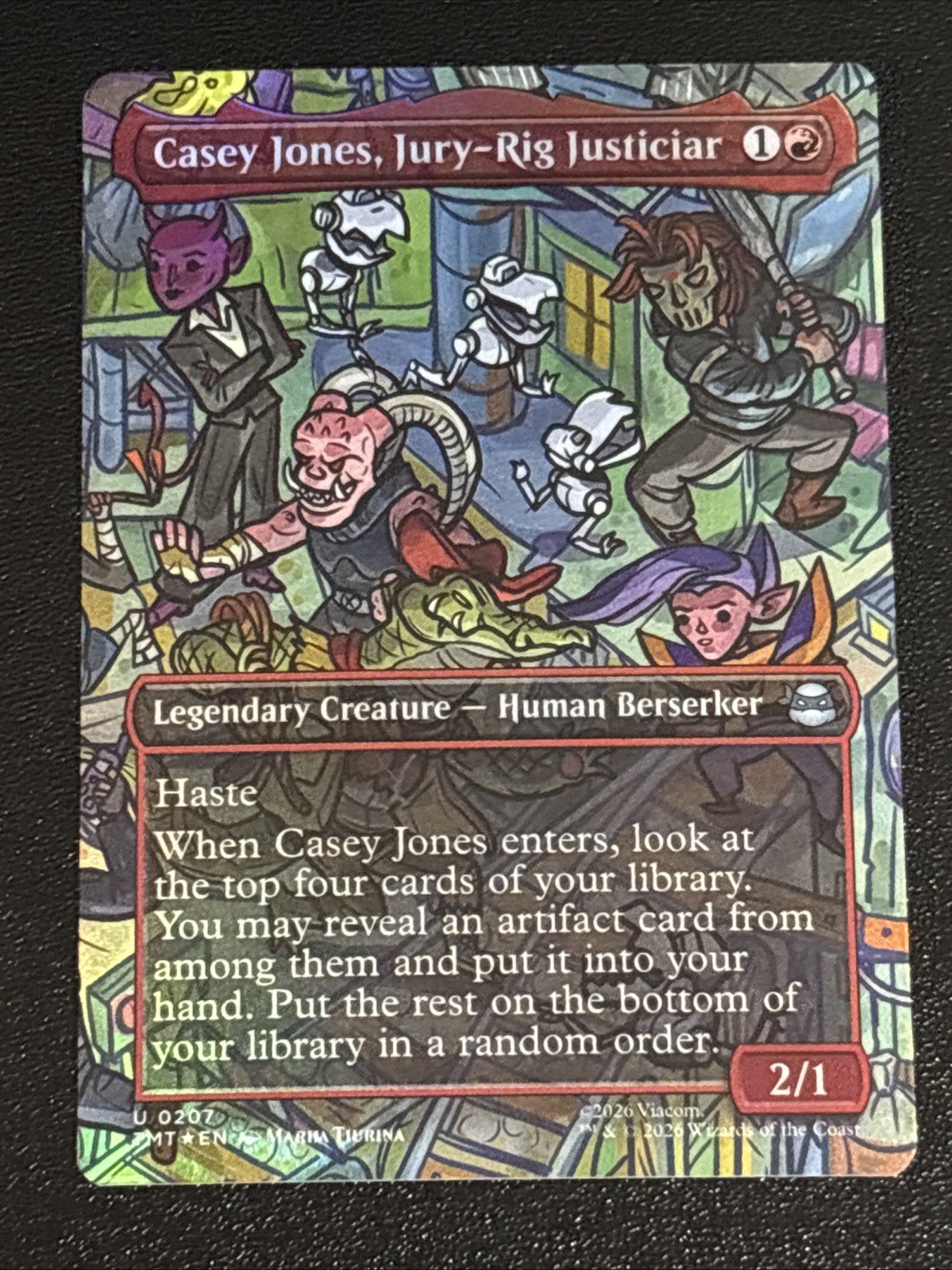 Casey Jones, Jury-Rig Justiciar (Borderless) Teenage Mutant Ninja Turtles Foil
