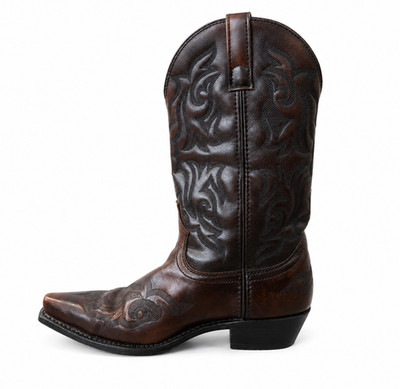 Laredo Cowboy Boots Men 9EW Leather Snip Toe Western Two Tone Brown Black