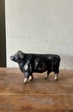 Old Farm Vintage Black Bull Lead Toy
