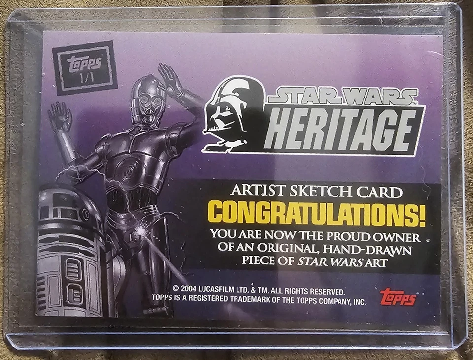 2004 Topps Star Wars Heritage Darth Maul Sketch Card Trevor Anderson Artist Nice - Image 2 of 2