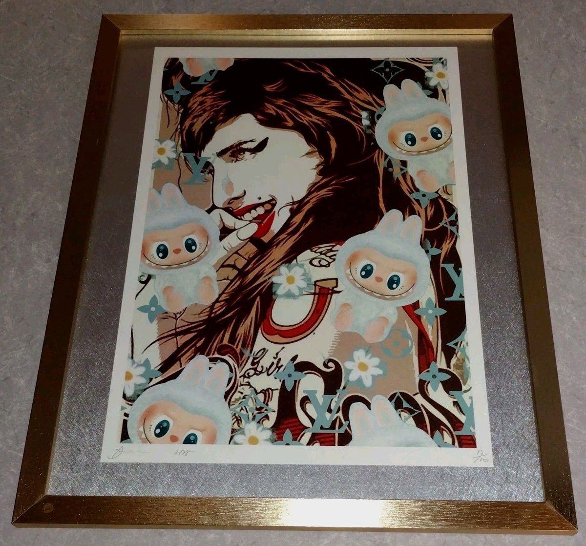 DEATH NYC ltd ed signed FRAMED street art print 45x32cm Lady Gaga