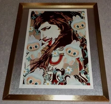 DEATH NYC ltd ed signed FRAMED street art print 45x32cm Lady Gaga x Labubu COA