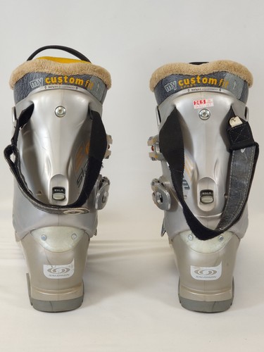 Salomon Ski Boots Custom Fit 24.5 Siam Silver Grey Yellow Vintage Snowboard? - 第 15/17 張圖片