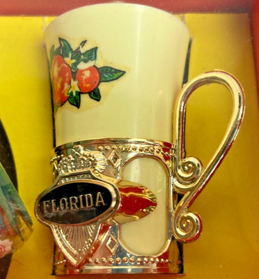 Vintage Florida Toothpick Holder Travel Souvenir w Original Box and Toothpicks