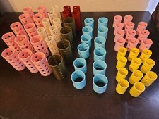 Vintage Hair Rollers Curlers Mixed Lot Of 61 Pcs Various Sizes Colors Plastic