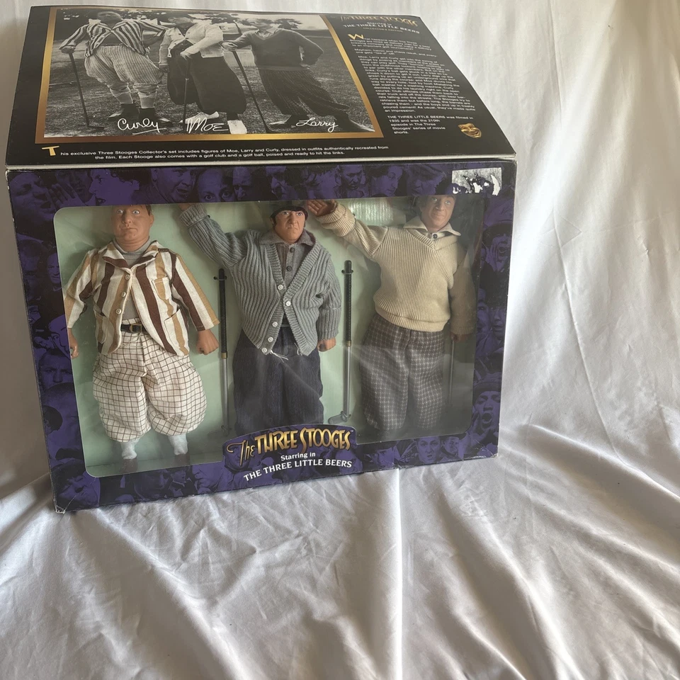 复古 Three Stooges 3 Little Beers 收藏版 12 英寸人偶 批量 1/6 全新 1997 — 第 2/4 张图片