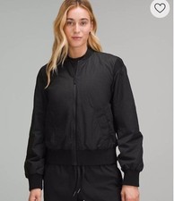 Lululemon Non-Stop Reversible Lightweight Bomber Jacket in Black sz 8