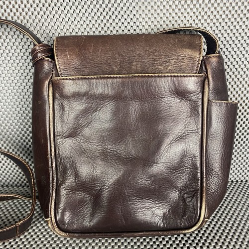 Vintage American Angel Bag Womens Brown Leather Crossbody Bag - Picture 3 of 14