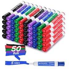 Dry Erase Markers set 50 Pack Bulk Whiteboard Chisel Tip Pens New