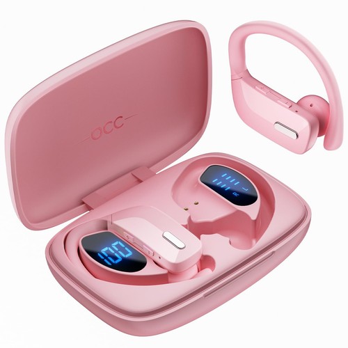 Wireless Sport Bluetooth Headphones 80Hrs Stereo with HD Mic with Earhooks EN...