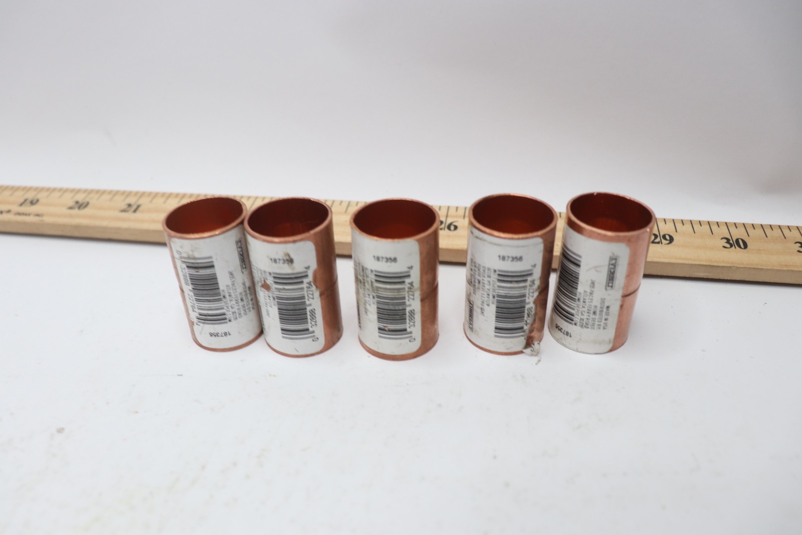 (5-Pk) Everbilt Coupling with Stop Fitting Copper 3/4" Pressure Cup x Cup 187356