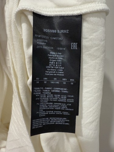 Giorgio Armani Men’s Textured T-shirt Size 58 - Imagen 6 de 6