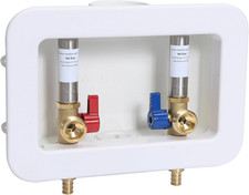  1 Piece  Washing Machine Outlet Box PEX Crimp with Hammer Arrestors and 2 Inch