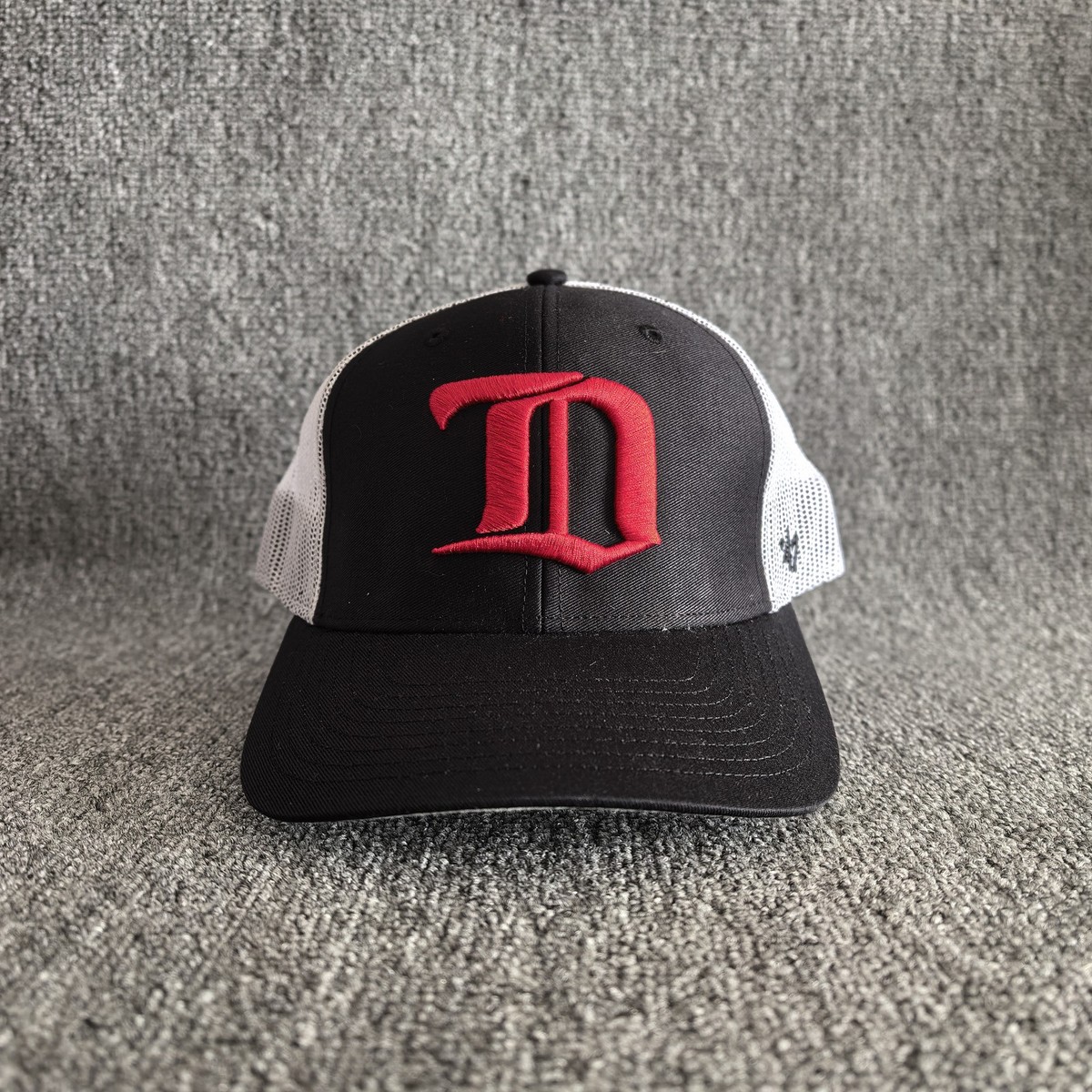 47 Brand Detroit Tigers Trucker Hat Snapback Cap Black White Red OSFA