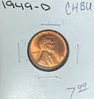 1949-D LINCOLN WHEAT CENT ~CH/BU RED ~BEAUTIFUL COIN~