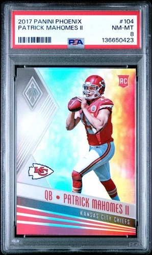 2017 PANINI PHOENIX 104 PATRICK MAHOMES II PSA  8