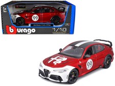 Alfa Romeo Giulia GTAm #99 Red Metallic with Black Top and White Graphics 1/18