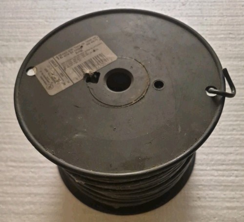 12 AWG Copper Solid Wire 500' FT Roll THHN / THWN / MTW / AWM 600 Volt Black