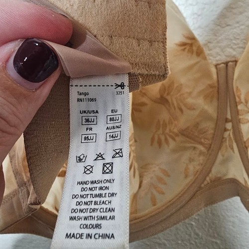 PANACHE Superbra Tango Balconette Underwire Bra Size 36JJ Sand - Picture 5 of 5