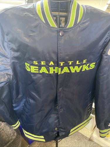 VINTAGE STARTER SEATTLE SEAHAWKS SATIN JACKET SIZE L NFL COAT - Picture 2 of 8
