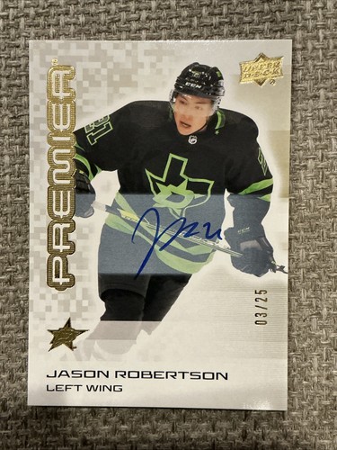 2024-25 UD Premier Hockey Jason Robertson Gold Auto su carta /25 stelle 🔥 - Foto 1 di 2