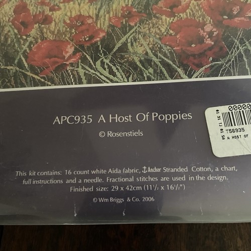Anchor Premier Collection APC935 A Host Of Poppies kit punto croce nuovo - Foto 3 di 4