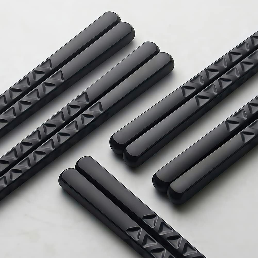 YFWOOD 5 Pairs Fiberglass Chopsticks - Reusable Japanese/Chinese Chopsticks, Non