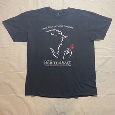 Vintage 90s Beauty and the Beast Broadway Musical T Shirt L Disney Made in USA