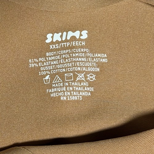 Skims Body ungefüttert Plunge Tanga Body Neu ohne Etikett - XXS - Ton - Bild 3 von 4