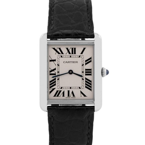 Cartier Tank Solo Large SILVER 34.80mm x 27.40mm Steel Leather...