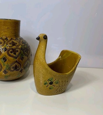 Keramik Bitossi Aldo Londi Vintage  Mid Century pottery Vogel birds ~ Höhe 16 cm