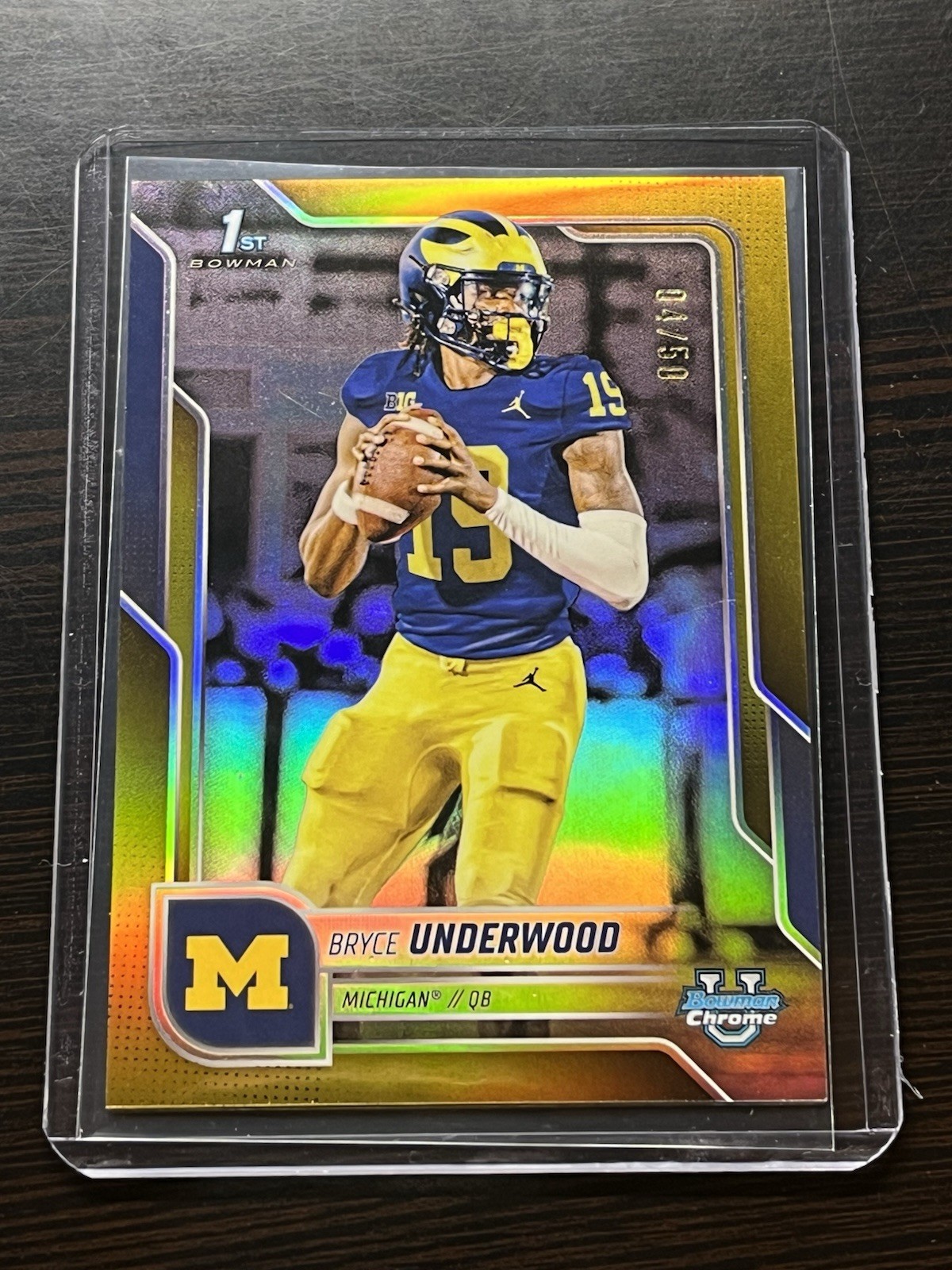 Bryce Underwood 2025 Bowman U Chrome True Gold Refractor /50 1st Rookie RC #196