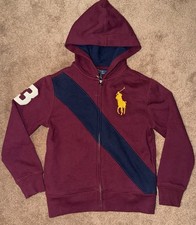 Boys Ralph Lauren Full Zip Up Hooded Sweatshirt Big Pony Size 8 Number 3