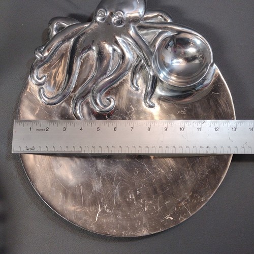 Vintage Mariposa Zinn Oktopus 13" große Chip und Dip Platte Vorspeise Platte - Bild 10 von 13