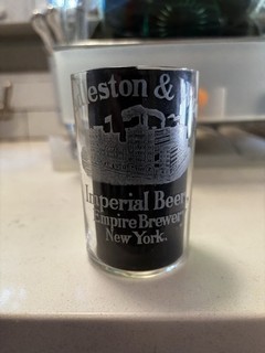 Beadleston & Woerz Imperial Beer Etched Pre Pro Factory Scene Glass