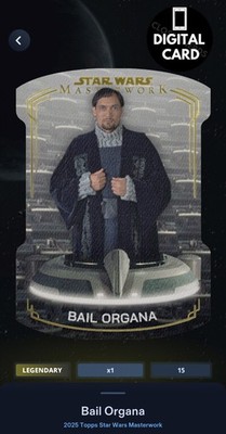 25cc Bail Organa Die-Cut Pods Canvas Masterwork 25 Topps Star Wars Card Trader