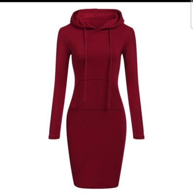 Women's Hoodie Dresses -3Day free Shipping In Large In RED | eBay