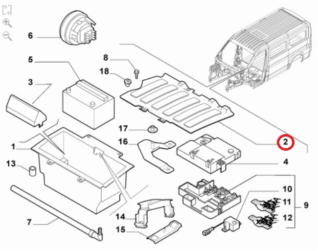 Fits Fiat Ducato Peugeot Boxer Citroen Relay Battery Tray Lid Cover 08- 73576942 - Image 2 of 4